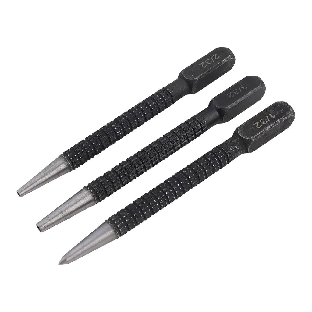 Secure Grip Design Knurled Body Punch Nail Punch Set Square Striking Head