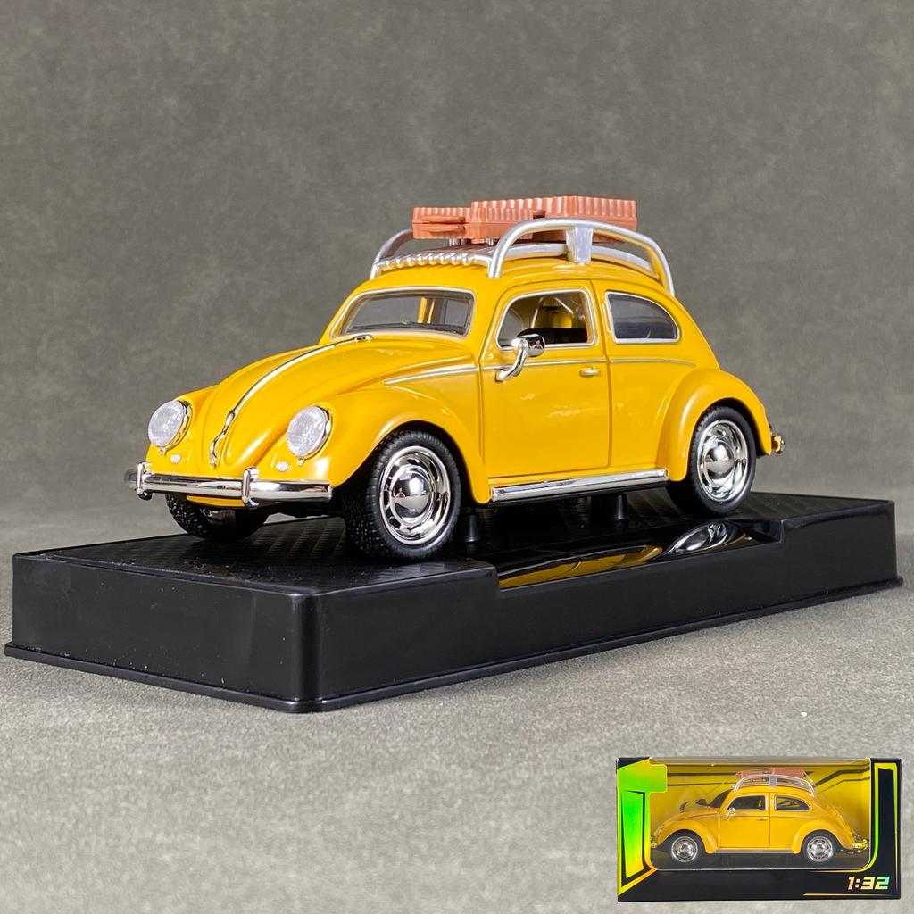 1:32 Volkswagen Beetle Travel Version Compact Sedan Alloy Metal Diecast Model Car Children's Toy Car Classic Retro Cars Holiday