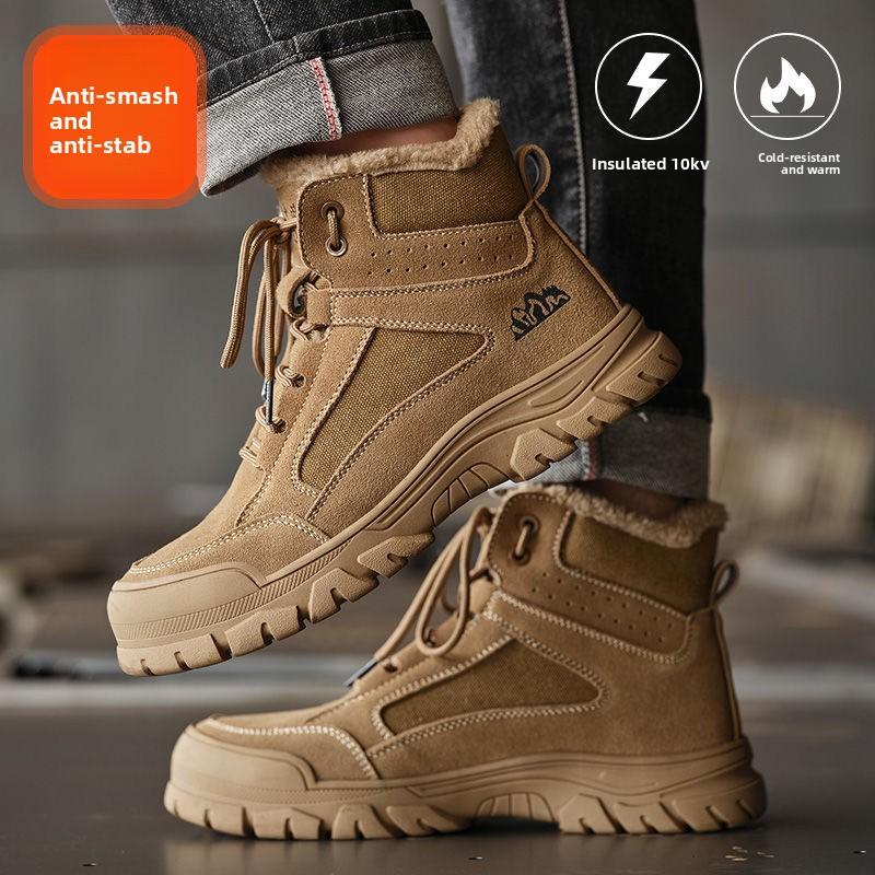 Safety Boots for Men Woman Winter Steel Toe Boots Thickened Warm Woman Sneakers Anti-smashing Work Shoes Men Protective 36-46