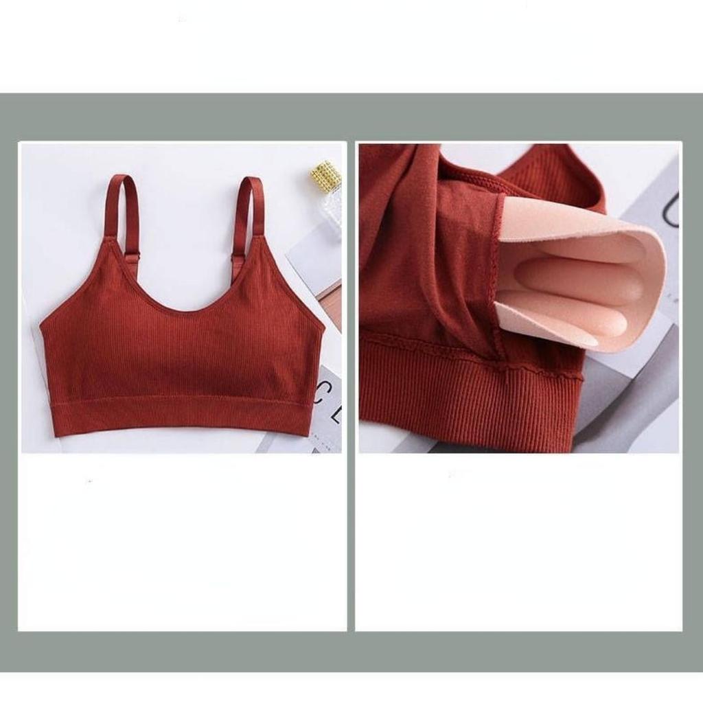 Tops for Woman Knitted Sexy Crop Tops Halter Tank Top Women Built In Bra Camis Sleeveless Strap Vest Underwear Sports Bra Ladies