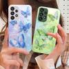 Gradient colored butterfly For Samsung Galaxy S10 4G S20 11E 30 S21 22 S24 Fe Pro S23 S25 Ultra 5G S9 Tempered Glass Phone Case