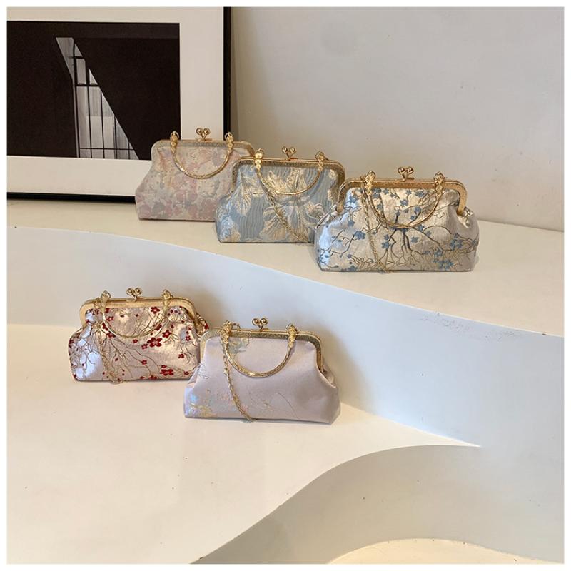 Chinese Style Handbag Embroidery Evening Bag Retro Single Shoulder Crossbody Bag Ladies Shell Bag