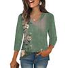 3/4 Sleeve Shirts For Women  Print Graphic Tees Blouses Casual Plus Size Basic Tops Pullover