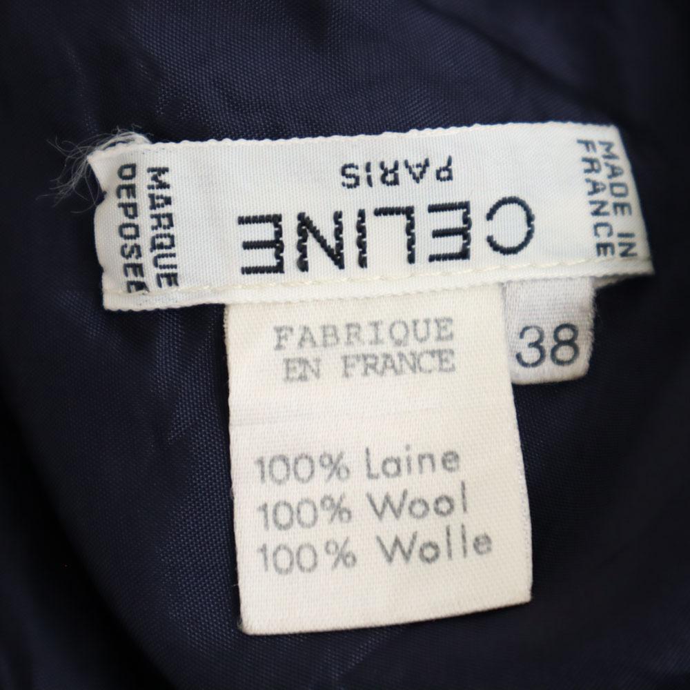 CELINE Midi length flare skirt 38 Navy PARIS Women Used