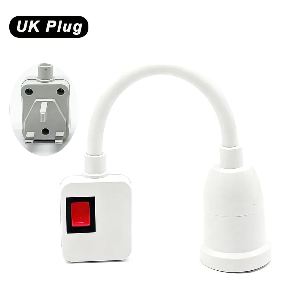 

E27 Swivel Head LED Table Lamp with Switch Direct Plug EU US UK Plug Stainless Steel Hose Bulb Holder Steering Lever