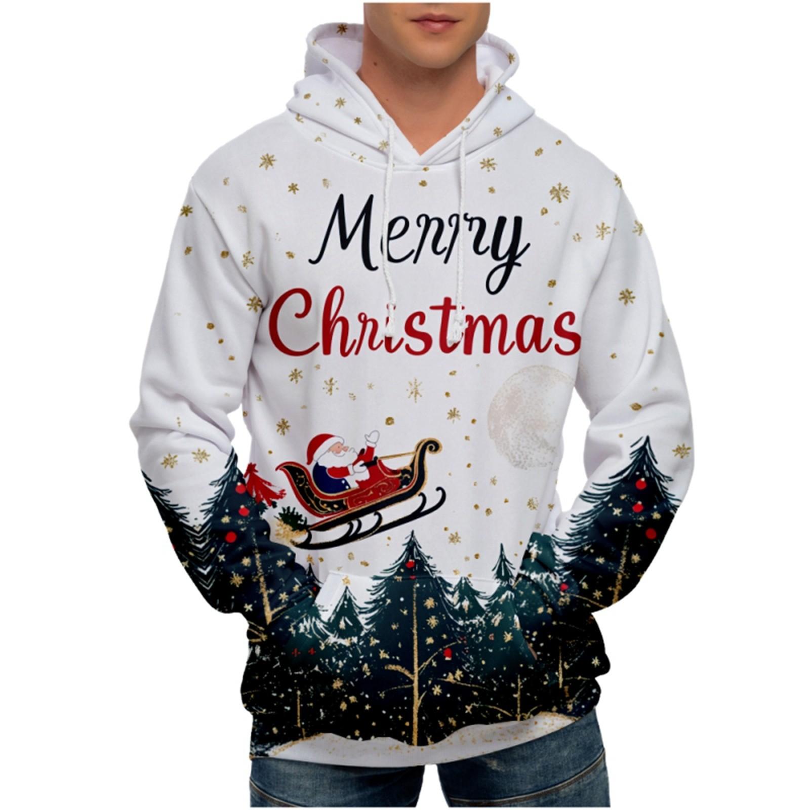 

Мужская свободная толстовка с капюшоном с принтом, мужская повседневная модная спортивная толстовка XL белый