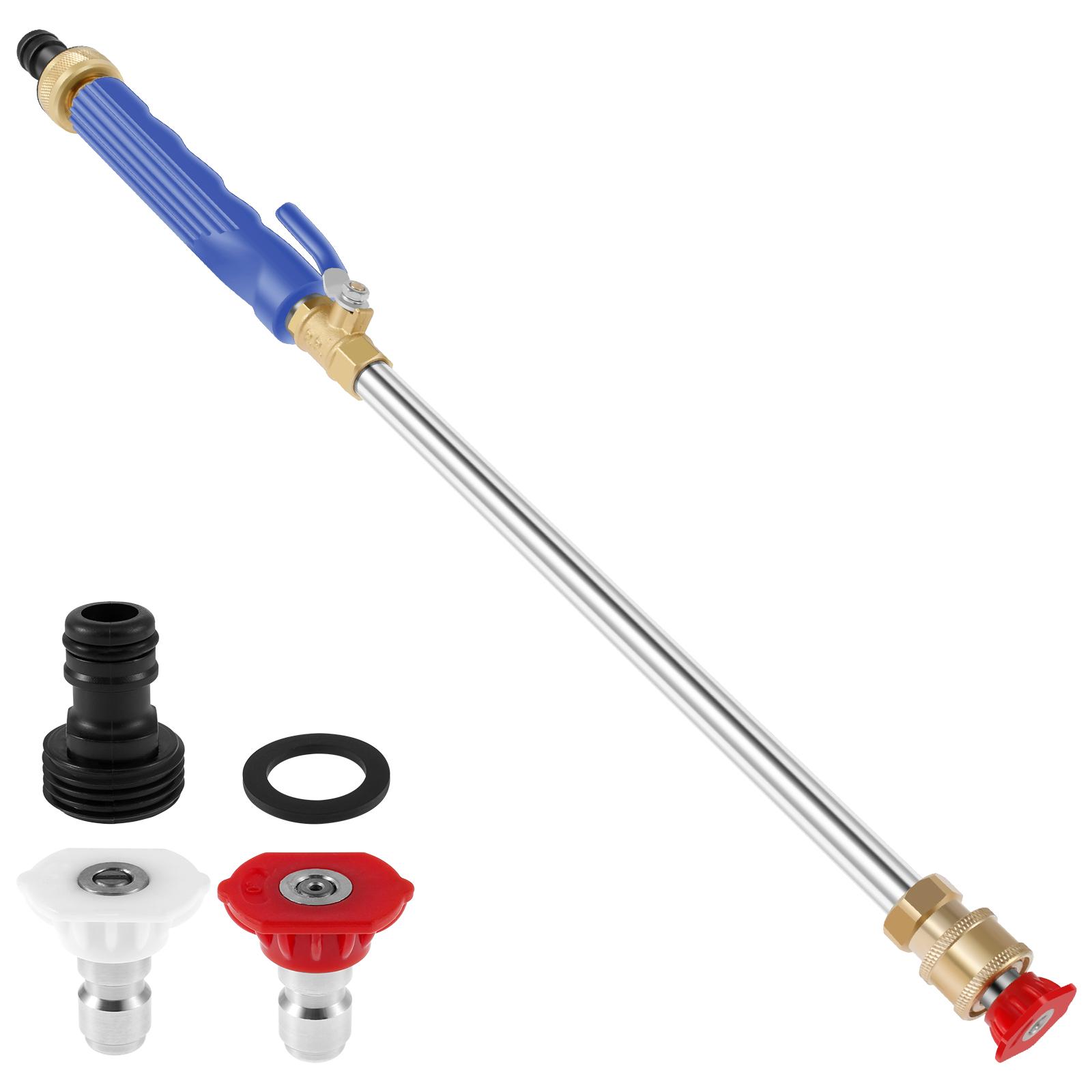

High Pressure Washer Wand Garden Hose High-Pressure Washer Tools with 2 Nozzles Heavy-Duty Metal Hose Nozzle Wash Accessories синий
