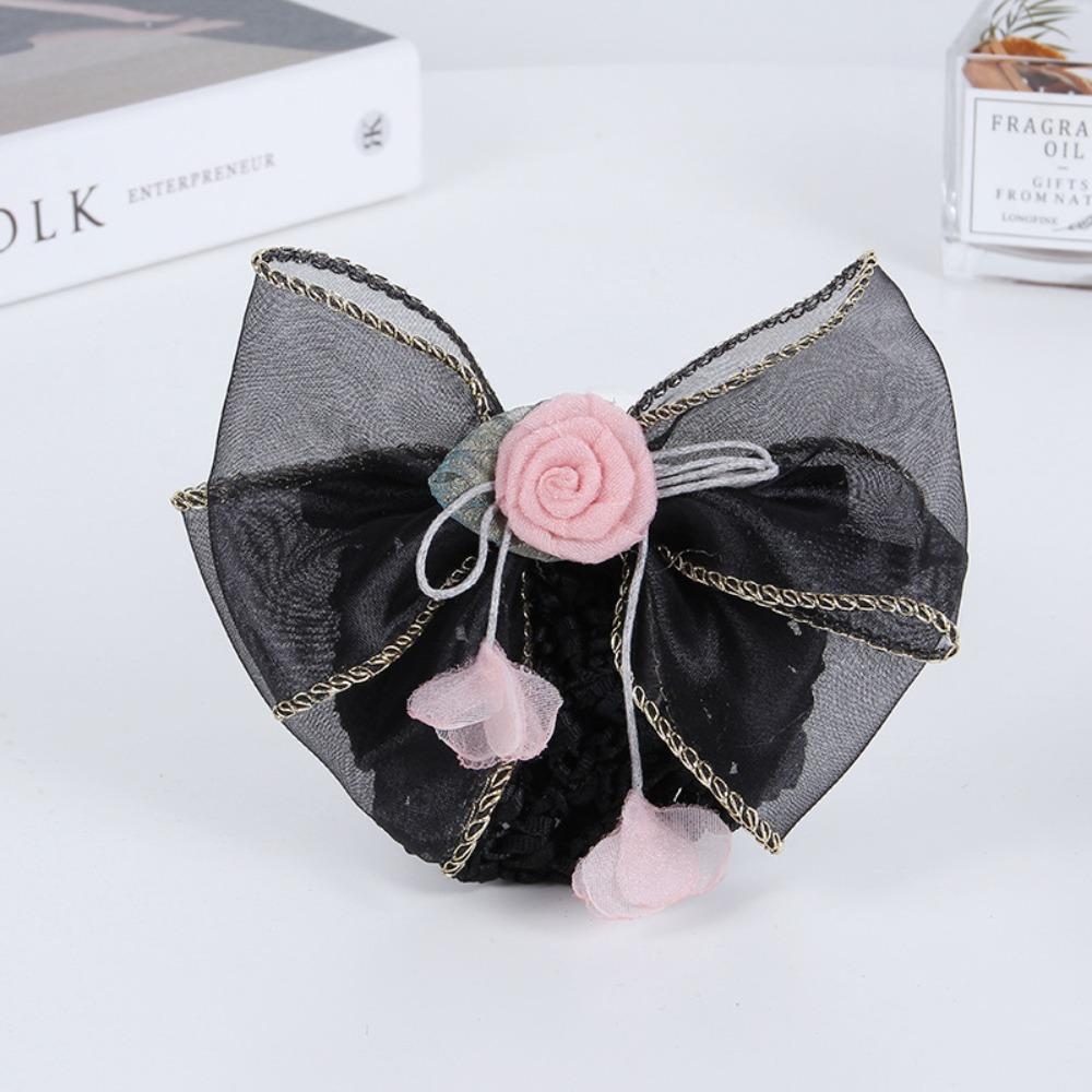 

Корейский стиль Цветочный снуд Зажим-пружина Снуд для пучка Розовое кружево Сетка для волос Подарок на День матери Pink Thick Net