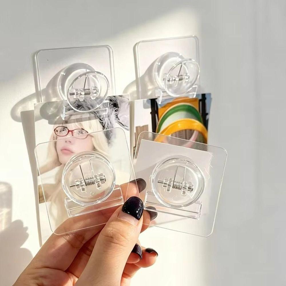 1pc Self Adhesive Refrigerator Clip Transparent Wall Clip Refrigerator Organization