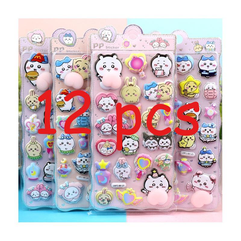 Thickened Squishy Butt Stress Relief Stickers Cute Cartoon Chiikawa Usagi Toy Stickers for Kids