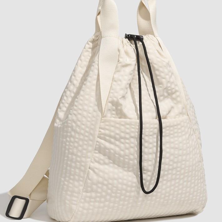Schoolbag Drawstring Backpack Women's Sports Waterproof Nylon Travel Large Capacity Korean Version Casual High Value Fashion Shoulder Bag
