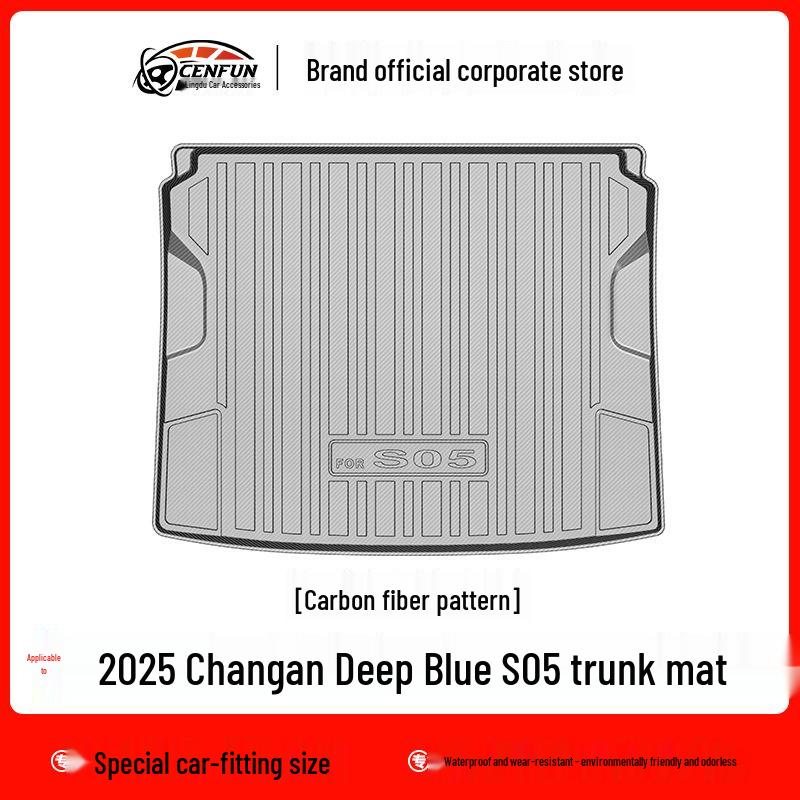 2025 Changan Deep Blue S05 Eco-Friendly TPE Floor Mats & Trunk Mat with Carbon Fiber Texture