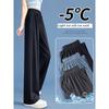 Plus Size Ladies Ice Silk Thin Narrow Anti-Mosquito Drooping Wide-Leg Pants