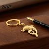 Zinc Alloy Car Key Ring Double Dolphin Keyhcain Sea Animal Pendant Backpack Handbag Purse Charm Decoration Lightweight