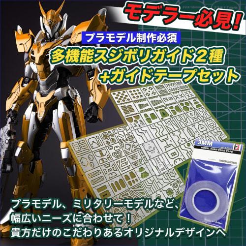 SALUDABLE Creove Template, 2 Types, Guide Tape, 3mm, for Carving Creases, Plastic Model Tools