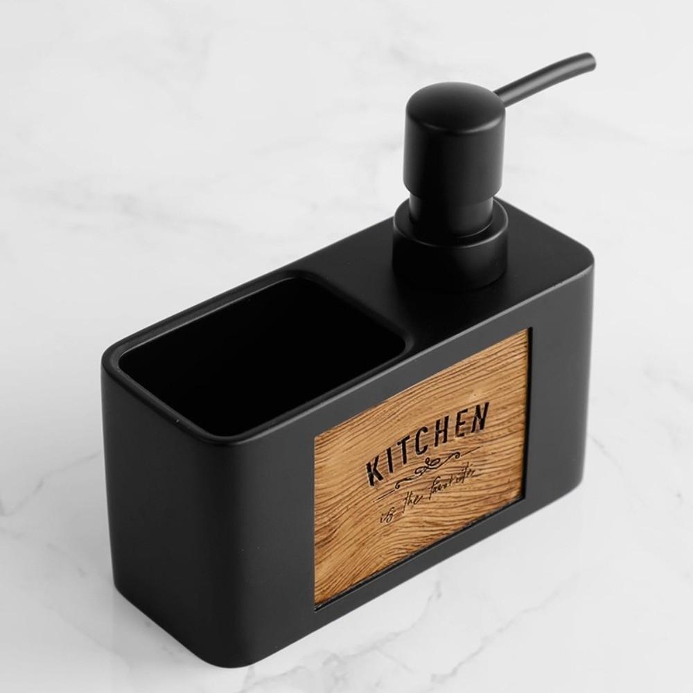with Sponge Holder Kitchen Soap Dispenser Refillable Bathroom Hand Wash Bottle Restaurant