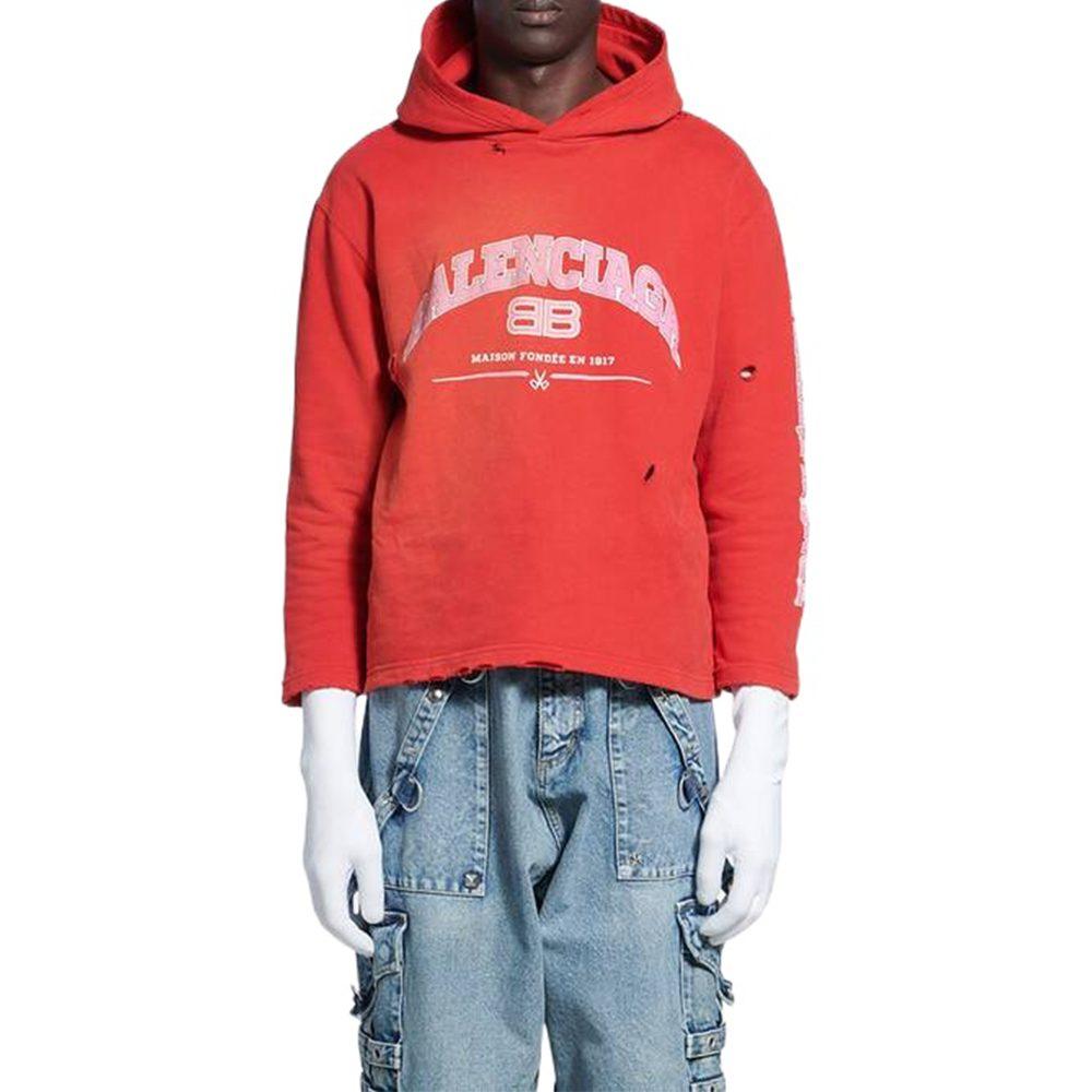 Balenciaga Women'ss Maison Balenciaga Cropped Hoodie 670946-TLVJ3-6441