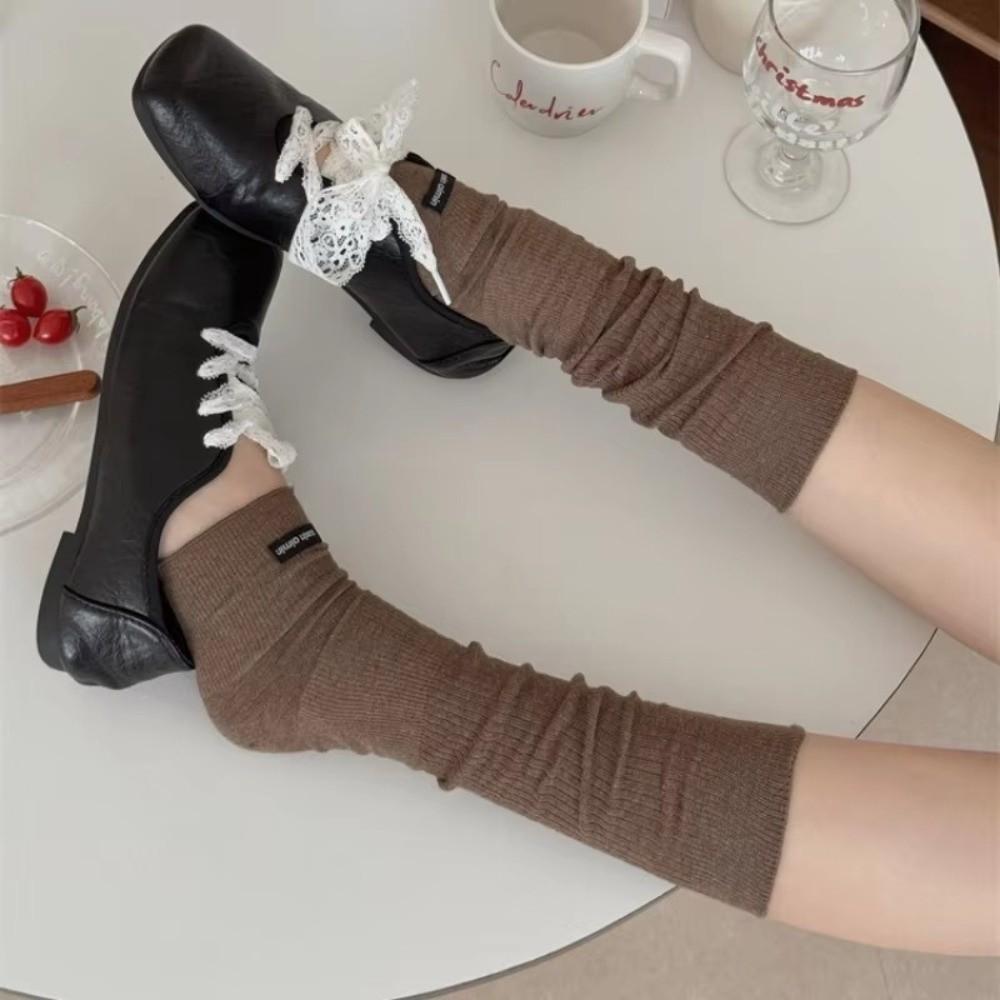 1Pair Cotton Knee Socks Breathable Knitted Foot Cover Fashion Leg Warmers Lolita Style