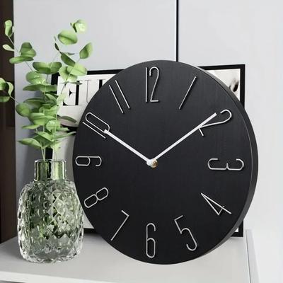 Simple Modern Silent Wall Clock 8-inch Creative Quartz Clock Bedroom Round Wall Hung Clock Nordic Living Room Dining Room