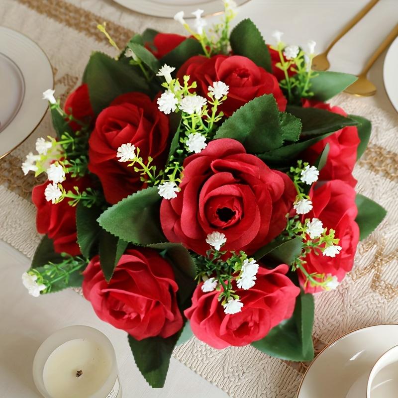 2Pcs Artificial Flower Wreath, New Year Decoration, Wedding Scene Props, Floral Arrangement Ornament, Table Party Home Decor, Fake Flowers, Hotel