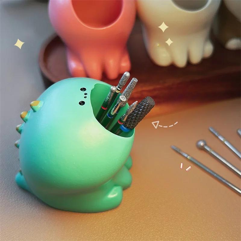 Nail Art Brusná Hlava Držák Bitů Roztomilý Držák Vrtáků na Nehty Kontejner Stojan Displej Držák Štětců na Nehty Nástroje pro Ukládání Bitů na Nehty