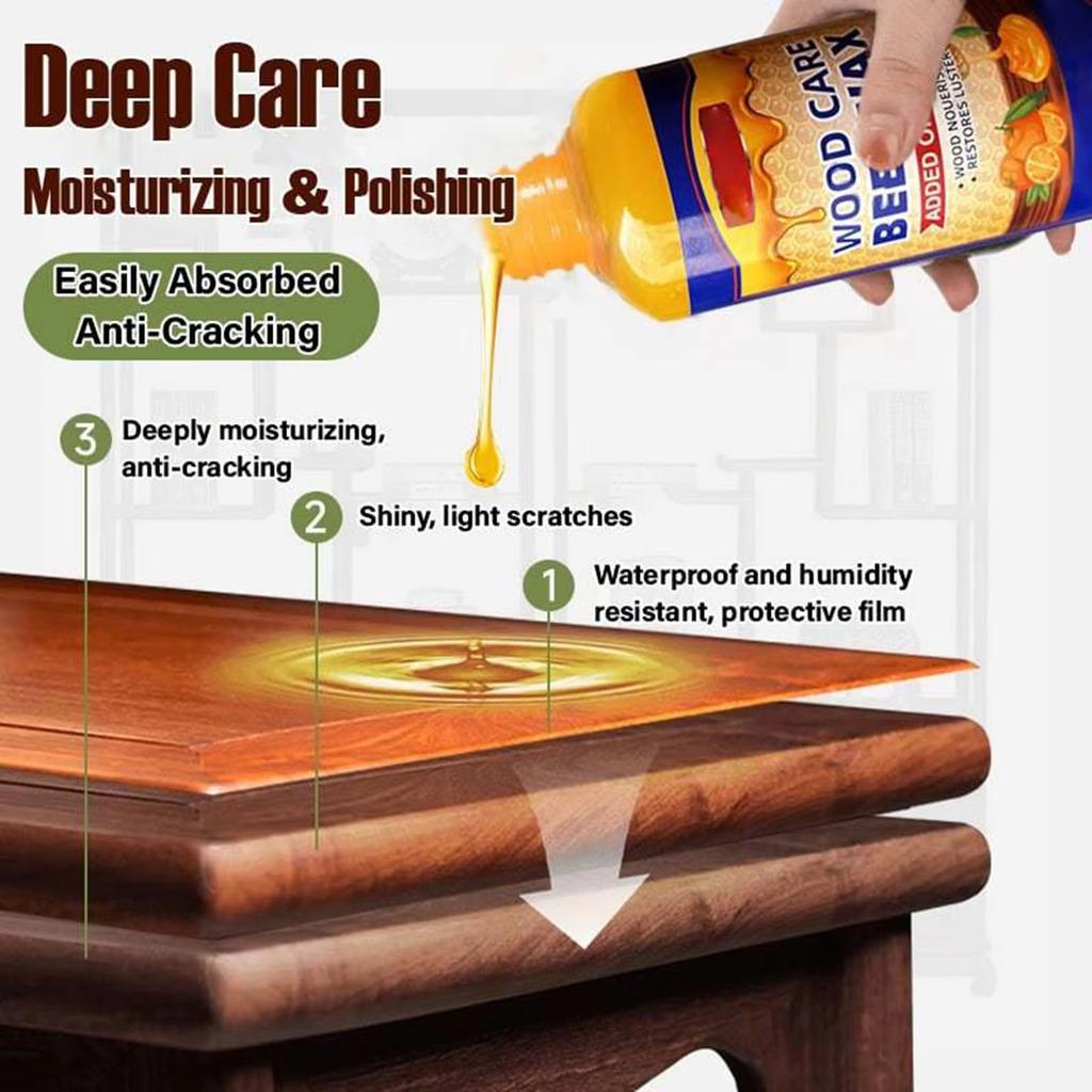 Natural Micro-Molecularized Beeswax New Natural Wood Polish, Furniture Polish Beeswax Spra for Floor Table Chair Cabinet Home