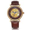 TIME100 Men's Mechanical Watch, Waterproof Skeleton Wristwatch, Easy-to-Read Analog Display, Stylish for Business, Yellow