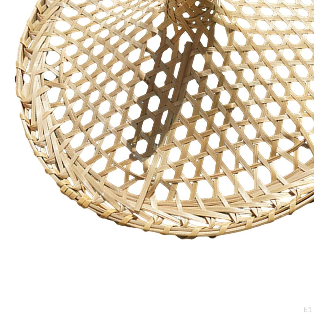 Bamboo Braided Hat Funny Party Handicraft Painting Sunhat Weaved Hard Drawing Oriental