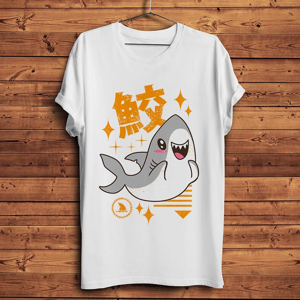 Edo Ukiyo Shark Funny Vintage T ShirtHomme Unisex White Casual Short Sleeve TshirtUkiyoe StreetwearUnisex Tee Breathable Print