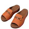 2025 Summer Plus Size Women's Wedge Platform Sandals: European & American Casual One-Strap Thick-Soled Beach Slippers