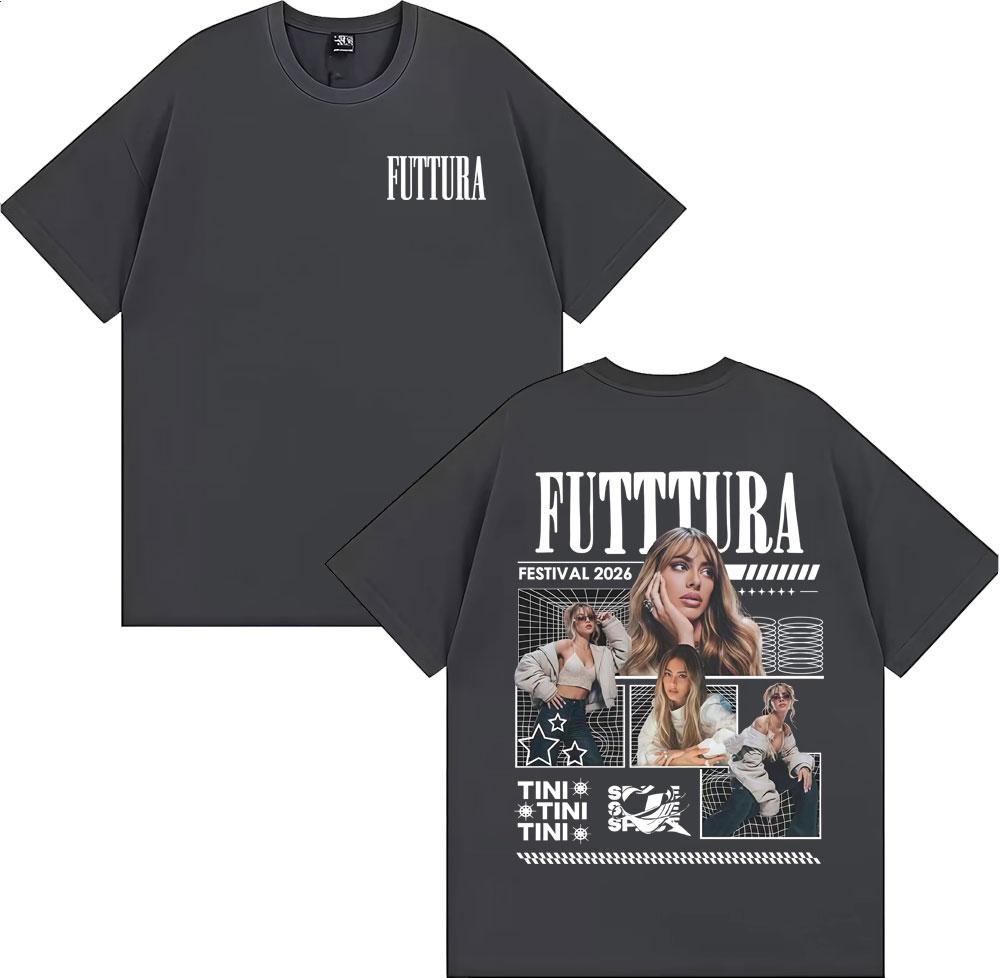 Tini Stoessel Futtura Album 2026 Merch T Shirt Unisex Women Clothing Vintage Aesthetic Tshirts Comfort Cotton Short Sleeve Tshirt