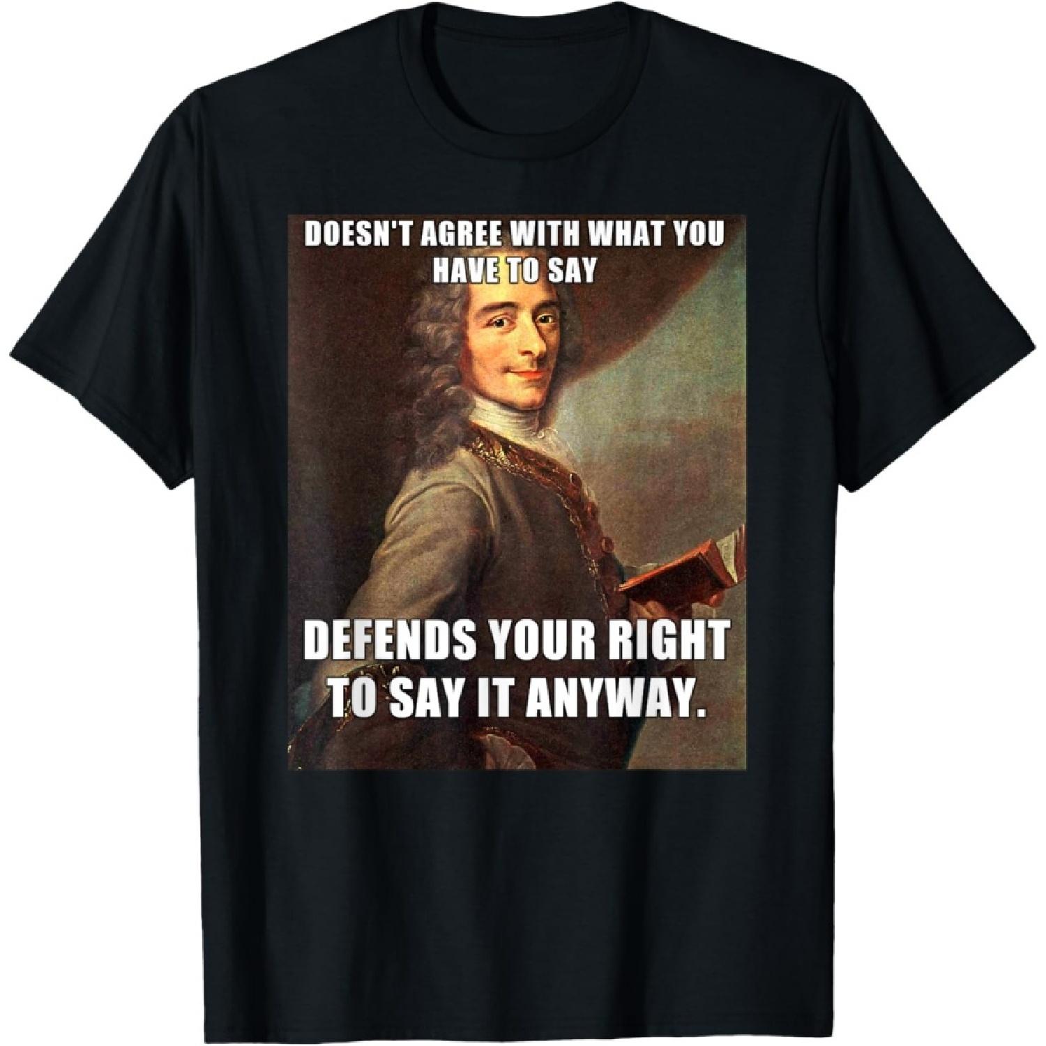 

Funny Defends Your Rights Voltaire Meme T-shirt T-Shirt XXXXXL чорний