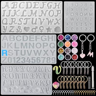 Alphabet Harzformen Set Rückwärtsbuchstaben Zahlen Silikon Gießformen Harz Epoxidformen Für Schlüsselanhänger Herstellung Anhänger Schmuck DIY