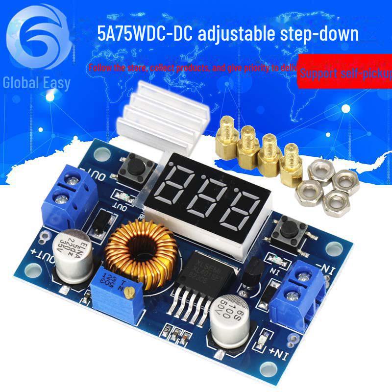 

XL4015E 5A 75W Потужний регульований понижувальний модуль постійного струму з дисплеєм напруги та дисплеєм XL4015E з потужністю 5A та 75W - покращений до моделі 2596 5A 75W step-down module