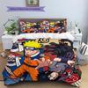 Naruto Patterned Pillowcase & Duvet Cover Set 3 Piece Anime Style Bedding Decor Gift for Fans YUN6515