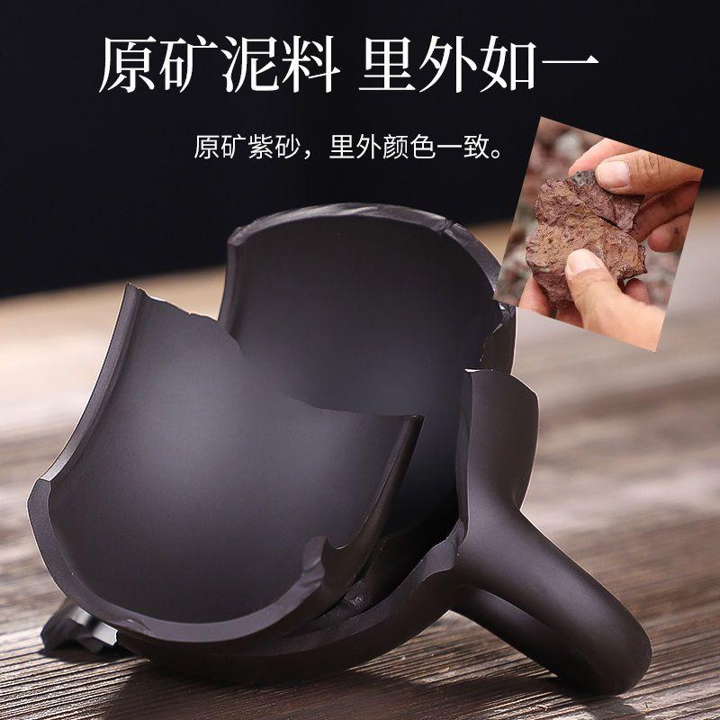 Chinese Yixing Purple Clay Teapot  Antique Pot Handmade Xishi Tea Pot Tradition Tea Set Household Drinkware