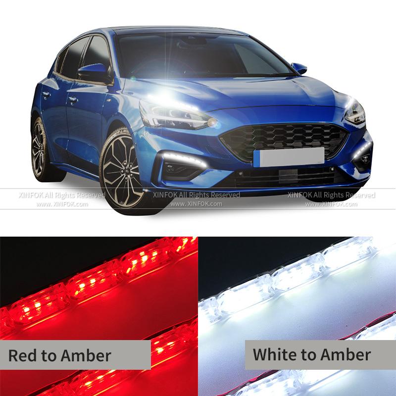 2PCS  LED DRL Car Flowing Light Flexible Waterproof Strip Auto Headlights for Car Driving Light 12V