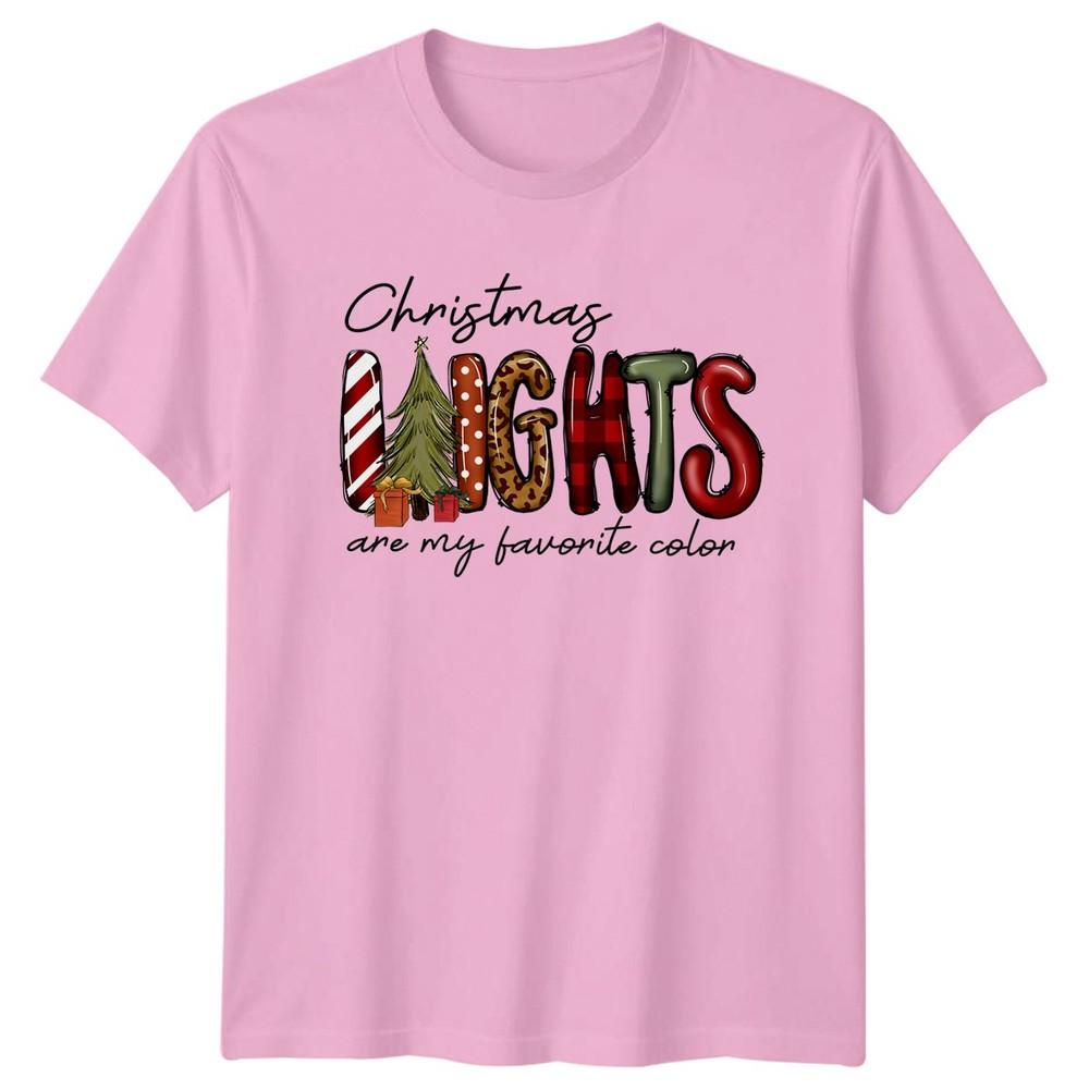 Christmas Lights Are My Favorite Color Christmas Holiday Unisexs Unisexs Graphic Tee
