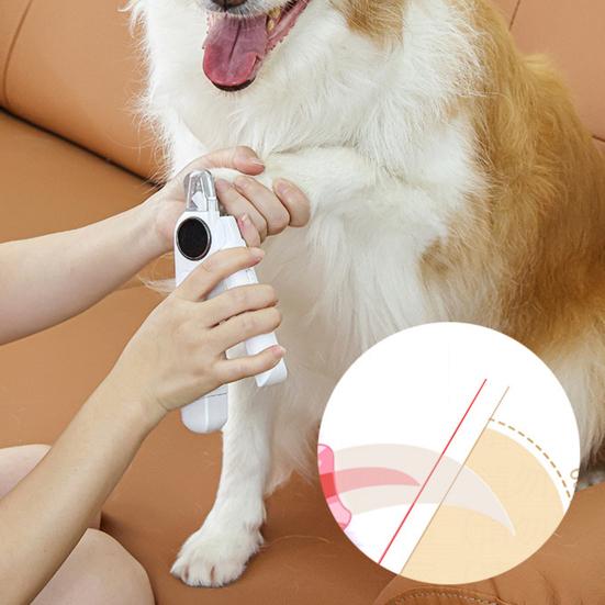Tagliaunghie e Lima per Unghie per Cani 2 in 1 Ricaricabile via USB Trimmer Elettrico per Unghie per Animali Domestici con Luce LED Strumento Silenzioso per la Toelettatura per Cani di Taglia Grande Media Piccola Gatti