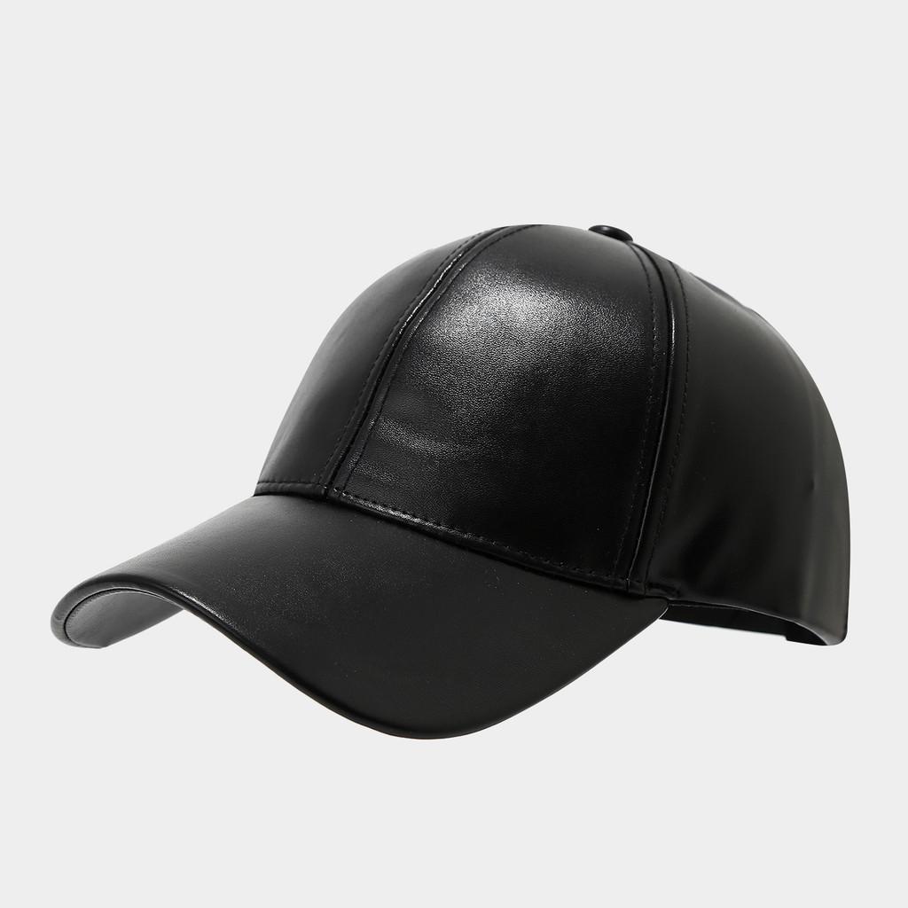 Classic Pu Fabric Baseball Cap With Adjustable Strap And Sun Block For Middleaged Adults