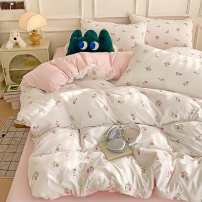 Set copripiumino matrimoniale stampato da 4 pezzi, copripiumino matrimoniale, copripiumino con motivo a pianta, per appartamento, dormitori, tutte le stagioni, universale, trapunta