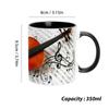 Music Theme Coffee Mug 350ML Guitar Piano Violin Ceramic Mug Coffee Mug Ceramic Mug Coffee Cup Table Decoration Tea Mugs
