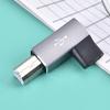 Переходник Адаптер SUNROZ угловой USB Type-C Female - USB Type B Male Grey, металл (A48624)