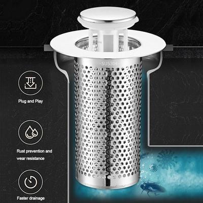 Stainless Steel Floor Drain Filter Mesh Hair Trap Washbasin Bounce Core  Bathroom Accessory