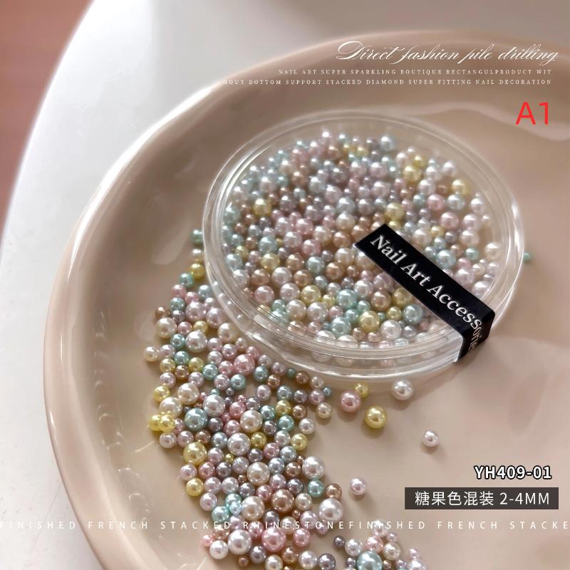 2-4mm Decorative Nail Pearls Resin Charms Stylish Beads for Creative Manicures
