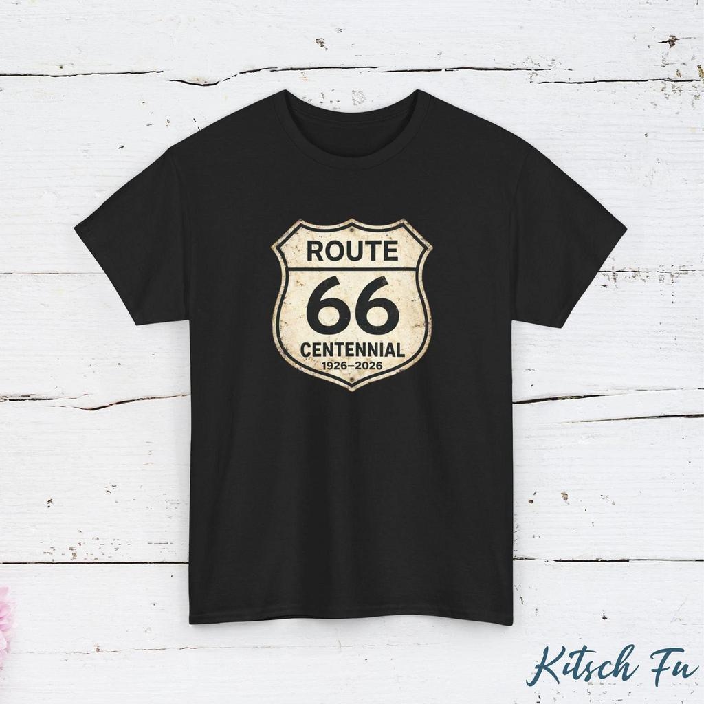 Route 66 Centennial T Shirt Historic Road Sign Americana