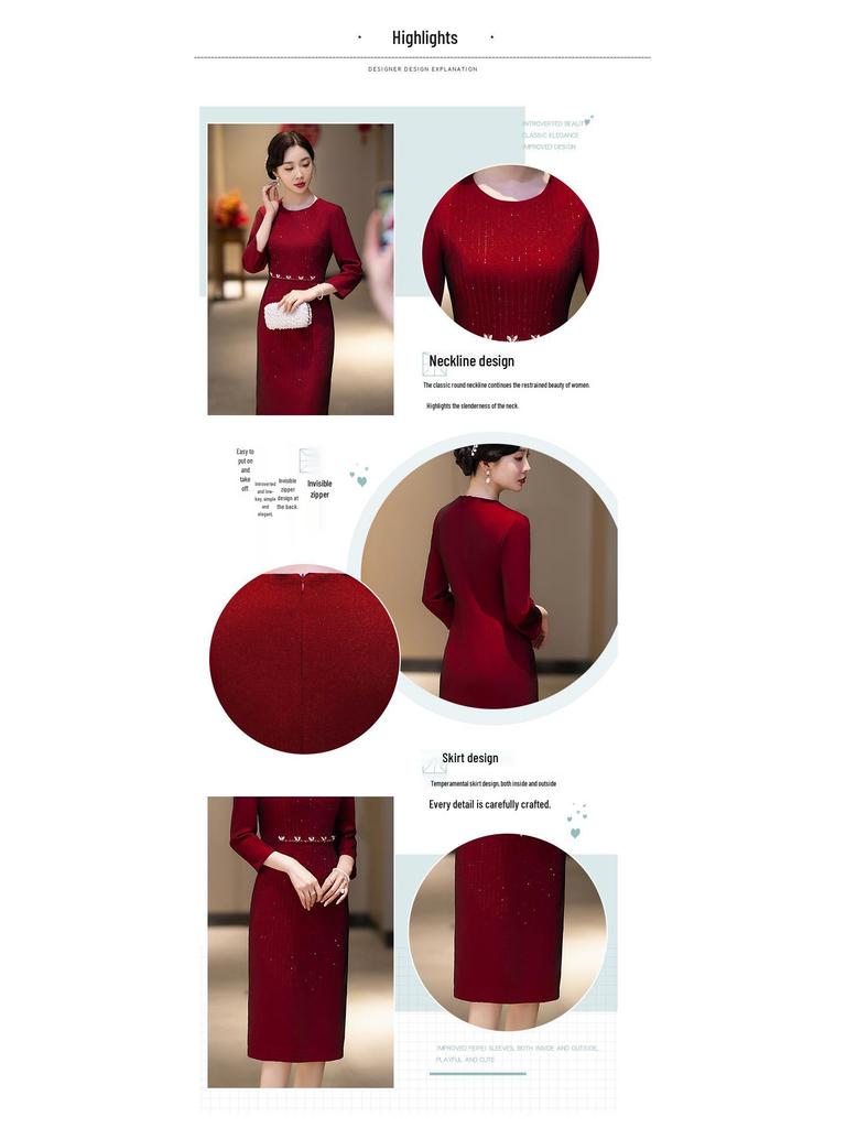 Elegantní sametová pelerína svatební kabát pro tchyni – jarní styl čcheongsamu