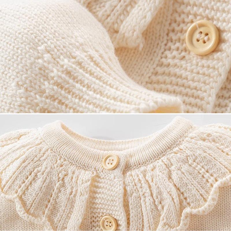 1-9 Years Kids Girls Button Closure Knitted Coat Cardigan Sweater