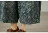 Nieuwe Plus Size Bloemen Jacquard Zacht Denim Wijde Pijp 7/8 Broek - Casual Zomer Mode