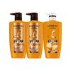 Loreal Paris Feuchtigkeitsspendendes Wasch- und Pflegeprodukt, 41214-1-Dreiteiliges Set Nährender Conditioner mit ätherischem Öl 500ml Nährendes Shampoo mit ätherischem Öl 500ml2